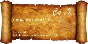 Csuk Kristóf névjegykártya